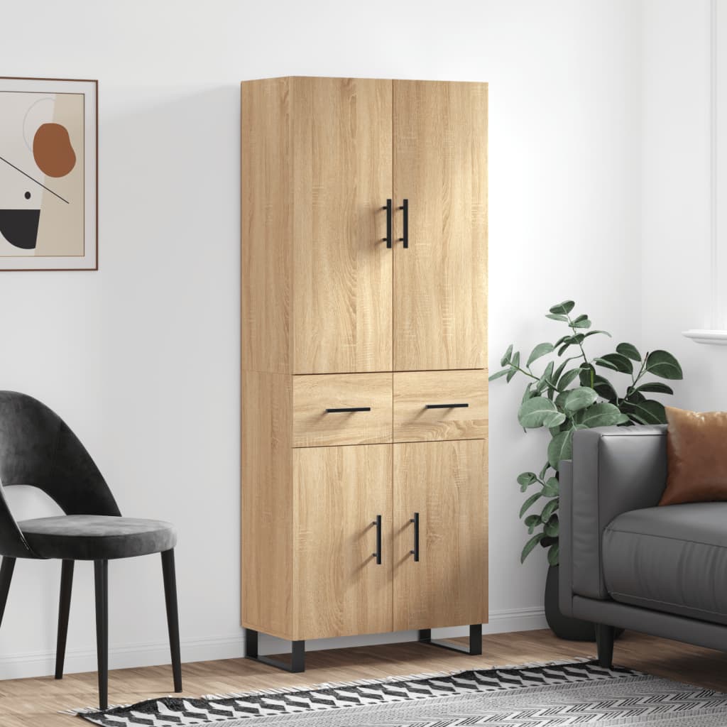 Highboard Sonoma Oak 69.5x34x180 cm Engineered Wood